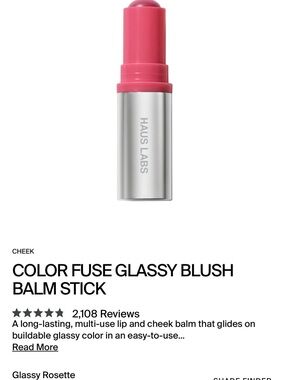 Haus Labs By Lady Gaga Color Fuse Glassy Blush Balm — Rosette Pink